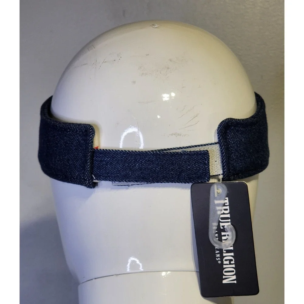 True Religion Buddha Denim Visor‎ Adjustable Strap Hat One Size Unisex Adult